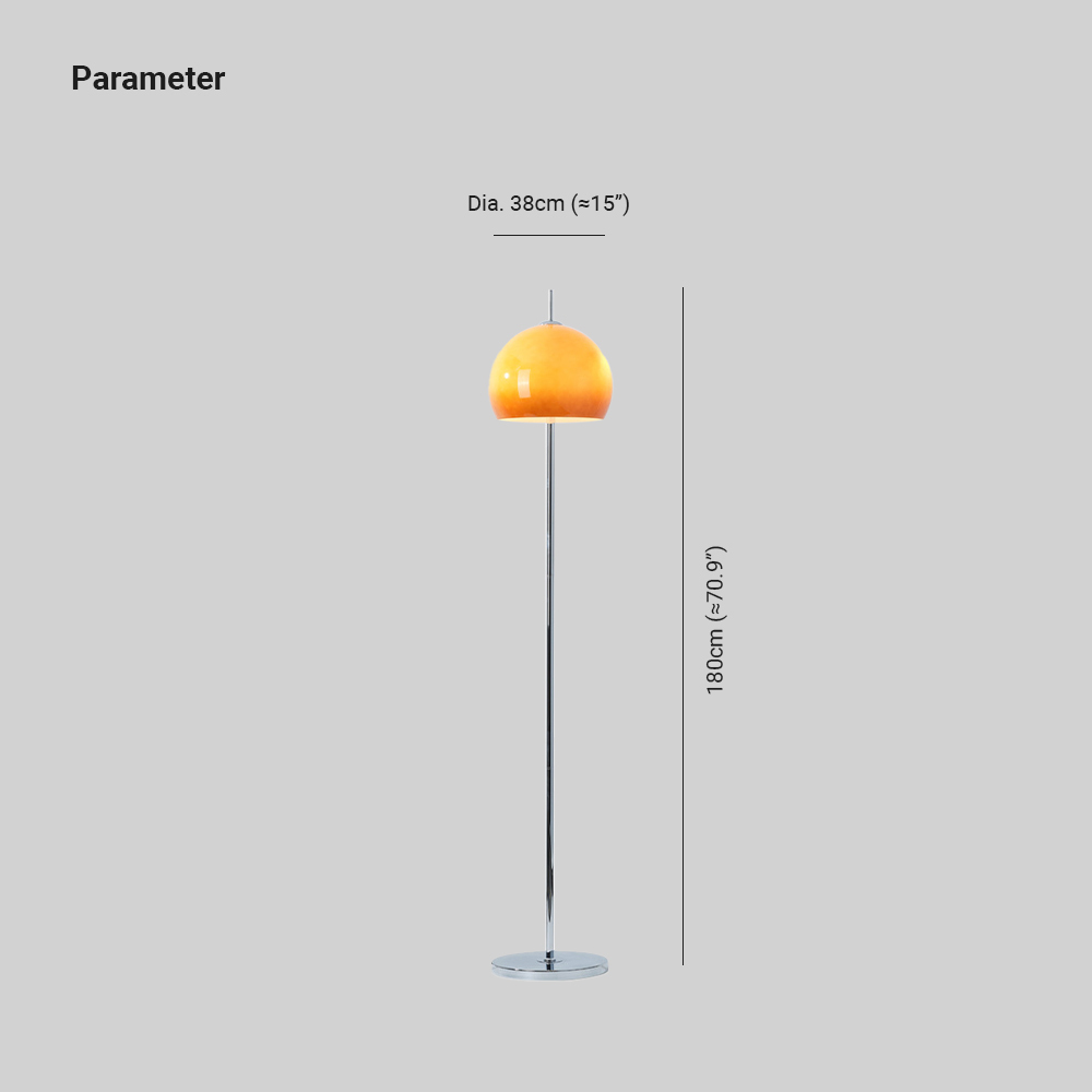 Salgado Design LED Lampada da Terra Tramonto 3 Temperatura Colore Commutabile Vetro