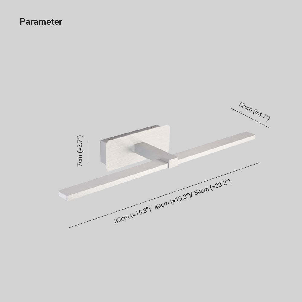 Leigh Minimalismo Rettangolo LED Applique Impermeabile Metallo Bianco Specchio Bagno