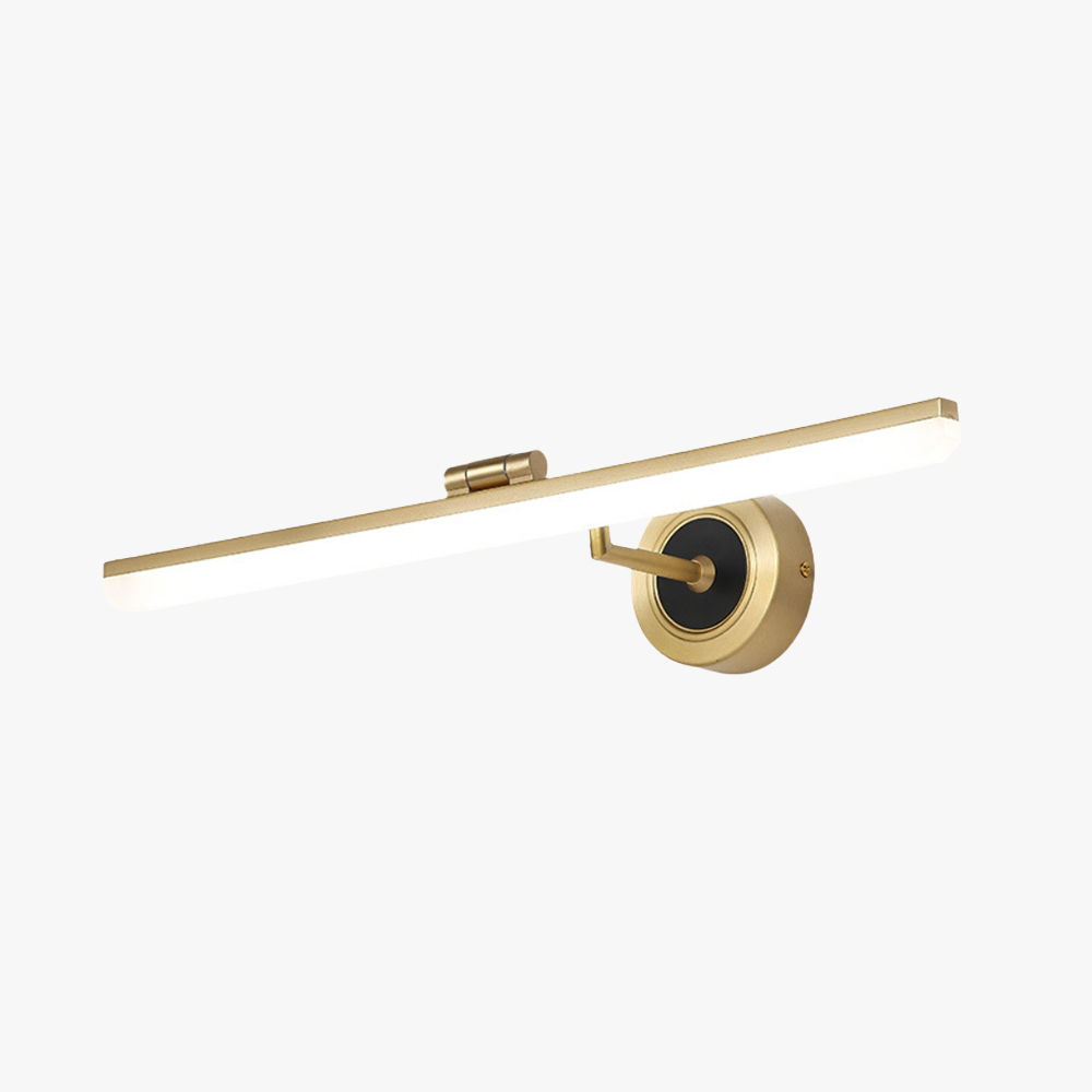 Leigh Minimalismo Vintage LED Applique Rettangolo Lineare Specchio Metallo Anteriore Oro Bagno