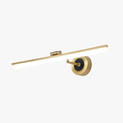 Leigh Minimalismo Vintage LED Applique Rettangolo Lineare Specchio Metallo Anteriore Oro Bagno