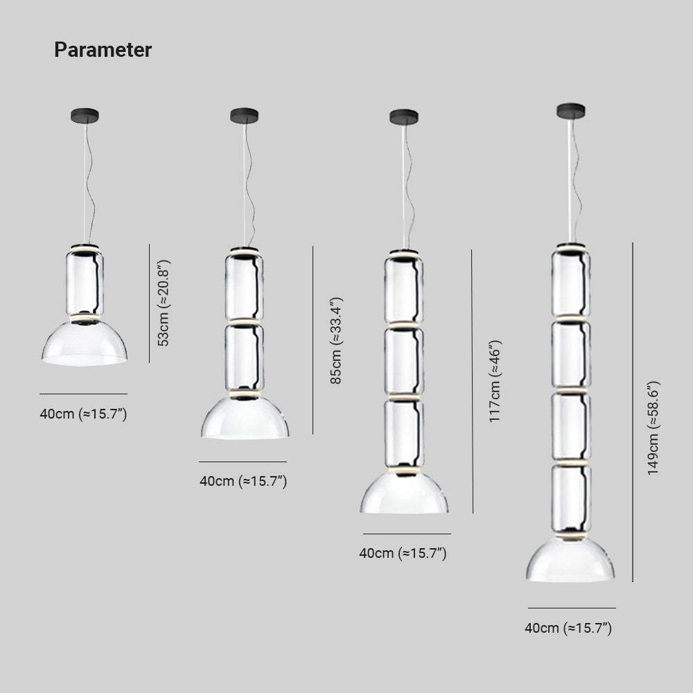 Hailie Minimalista LED Combinazione Lampade a Sospensione Metallo Vetro Nero Soggiorno/Camera da Letto