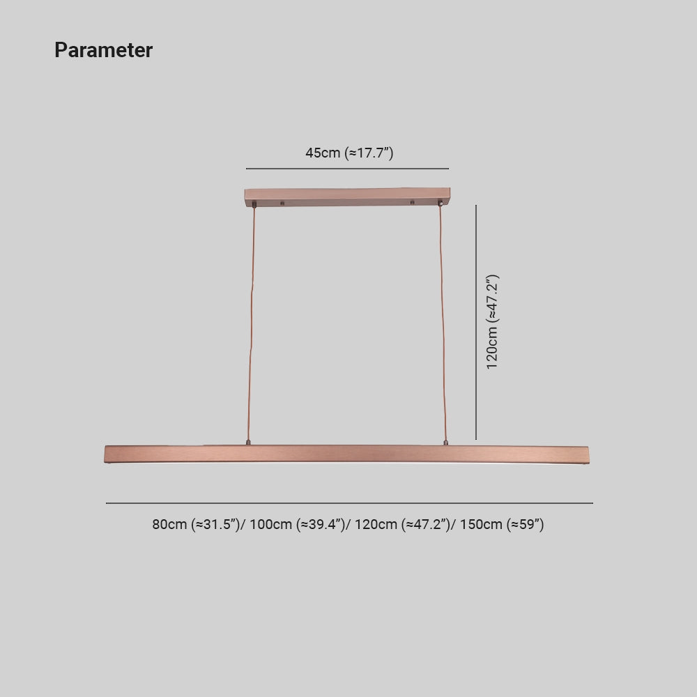 Edge LED Lampada a Sospensione Metallo Nero/Marrone Lineare Moderna