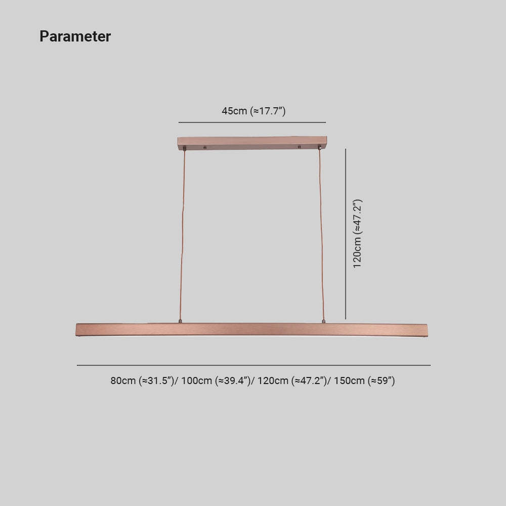 Edge Moderna LED Lampada a Sospensione Metallo Nero/Marrone Lineare