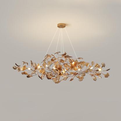 Olivia Vintage Leaf Acrylic Chandelier Living Dining Room Bedroom