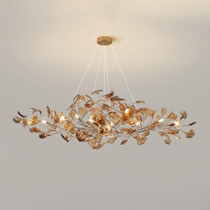 Olivia Vintage Leaf Acrylic Chandelier Living Dining Room Bedroom