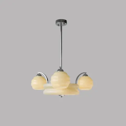 Valentina Vintage Classical Brass Glass Chandelier Living Dining Room