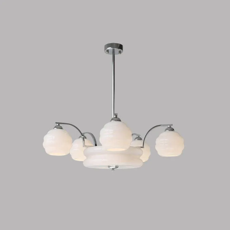Valentina Vintage Classical Brass Glass Chandelier Living Dining Room