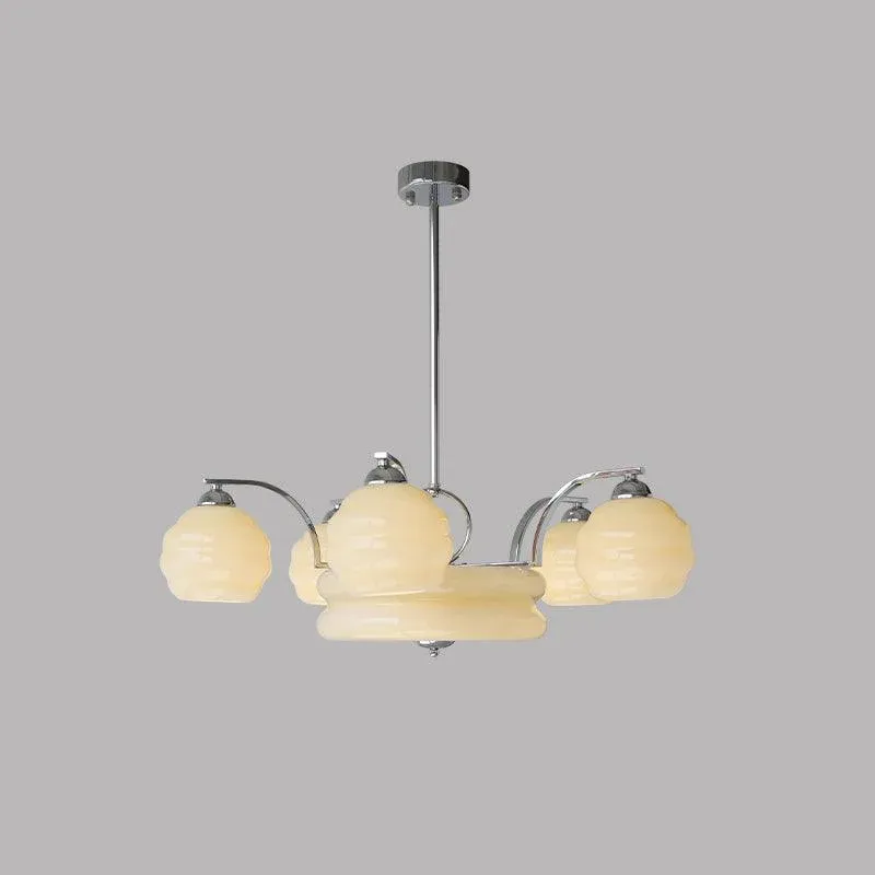 Valentina Vintage Classical Brass Glass Chandelier Living Dining Room