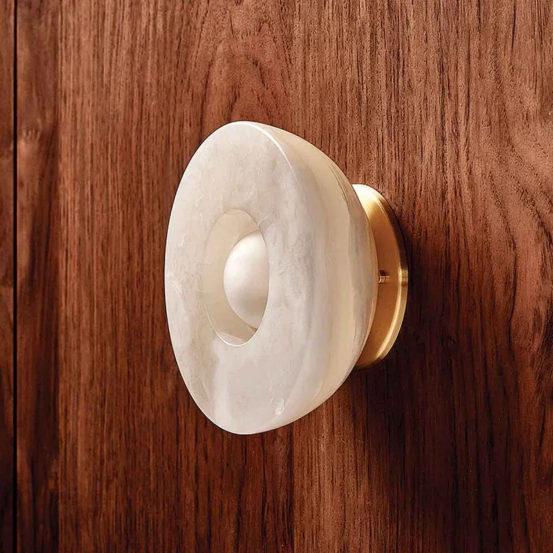 Elif Minimalism Unusual Marble Metal Wall Lamp Bedroom Dining Room