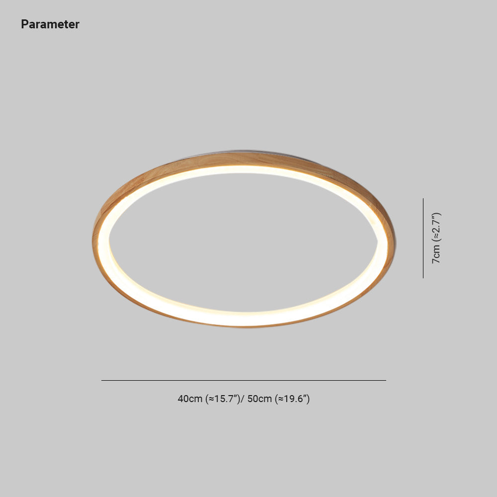 Ozawa Moderne LED Plafoniere Legno/Acrilico Economico Rotonda Anello Regolabile