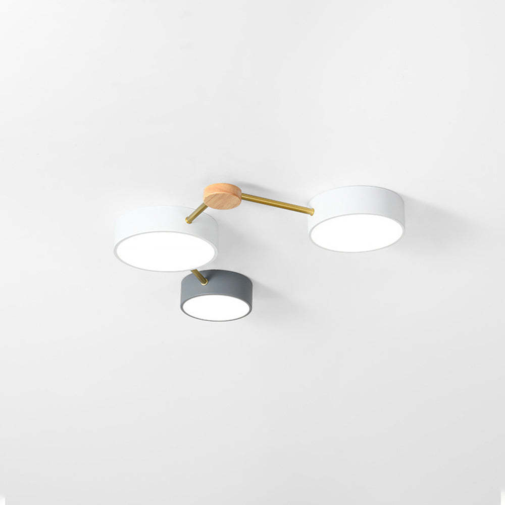 Sienna Moderno Acrilico/Legno Plafoniera Bianco/Grigio/Verde Soggiorno