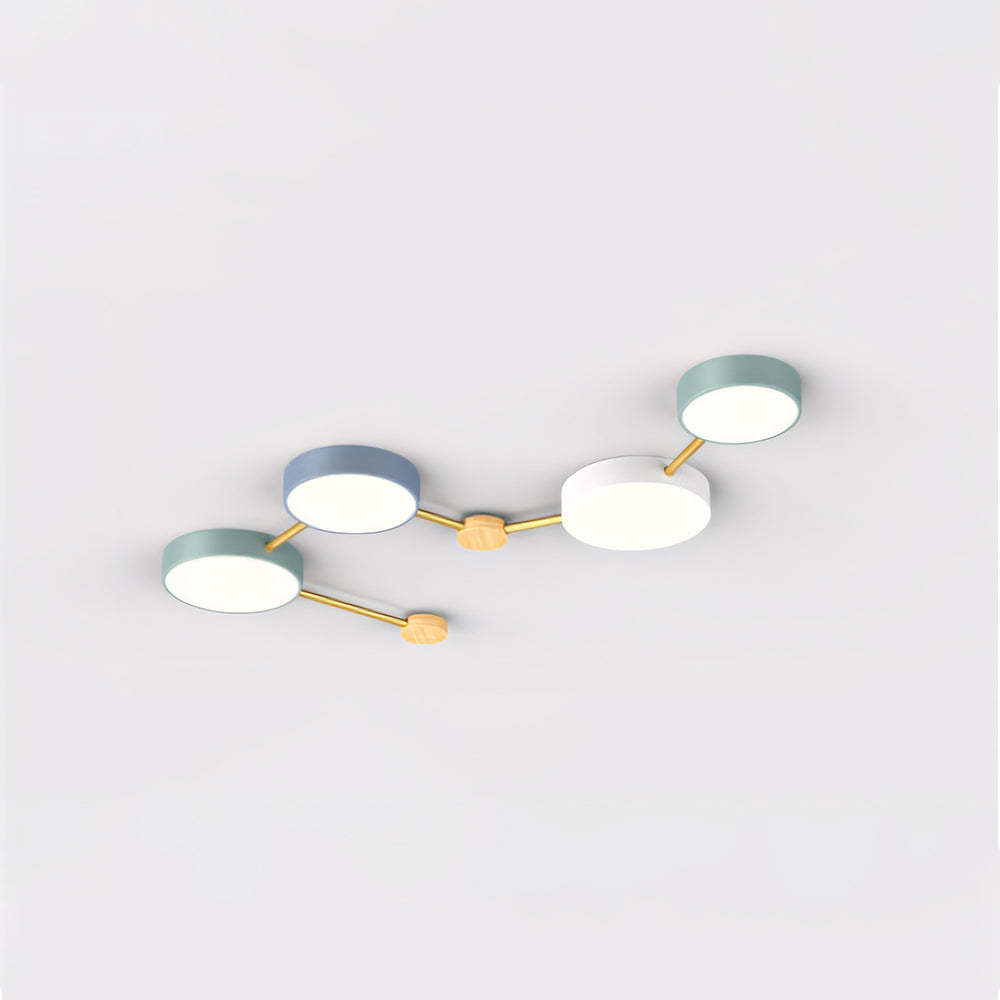 Sienna Moderno Acrilico/Legno Plafoniera Bianco/Grigio/Verde Soggiorno