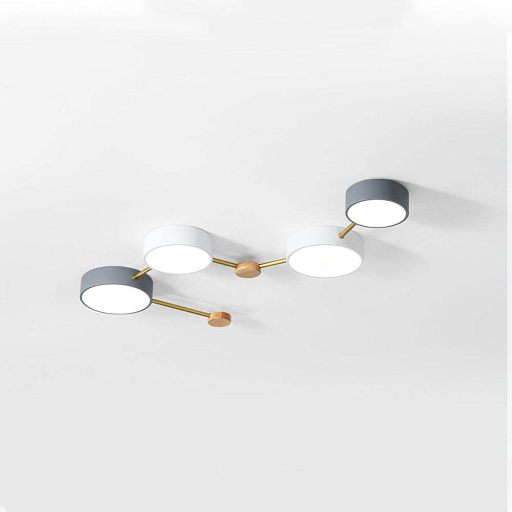 Sienna Moderno Acrilico/Legno Plafoniera Bianco/Grigio/Verde Soggiorno