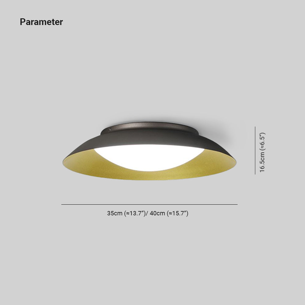 Carins Round Metal Flush Mount Ceiling Light, Brass