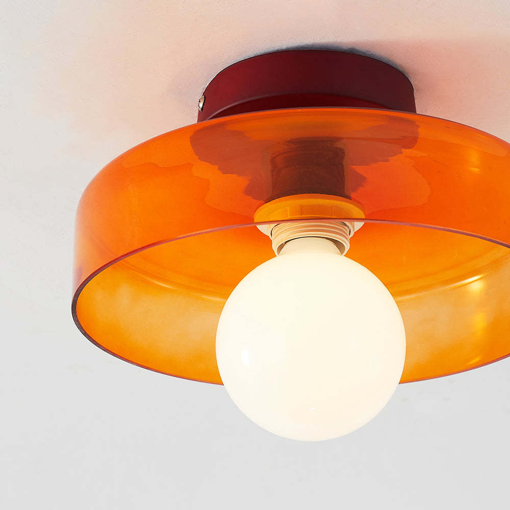 Leilani Moderno Rotondo Vetro Metallo Plafoniere Colorato Soggiorno