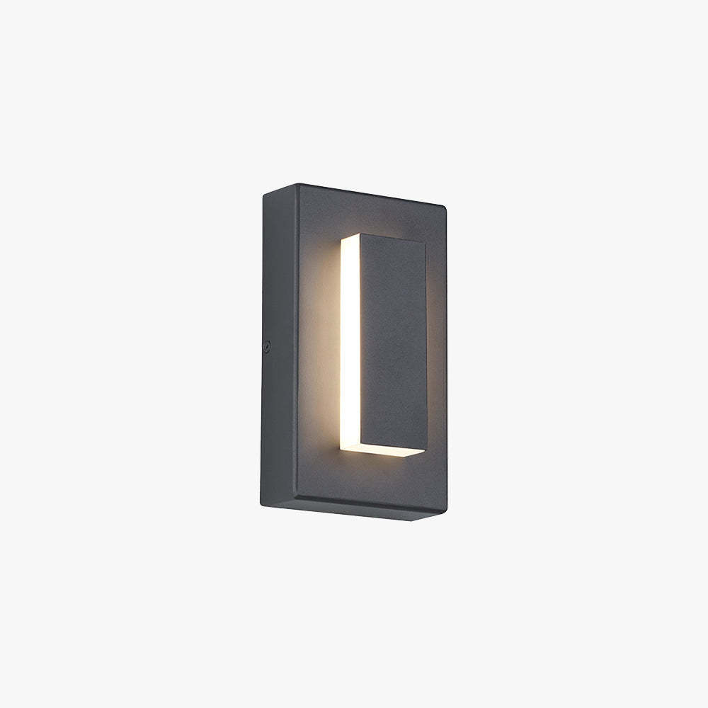 Edge Moderna LED Applique da Esterni Metallo Grigio Scuro/Bronzo Quadrato Corridoio/Giardino