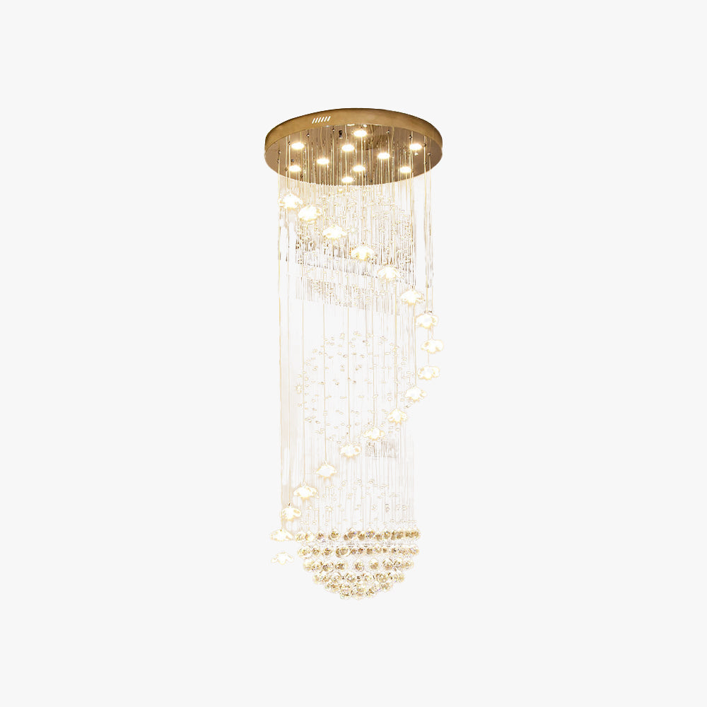 Hailie Cristallo Cascata Spirale Lusso Lampadari Soggiorno