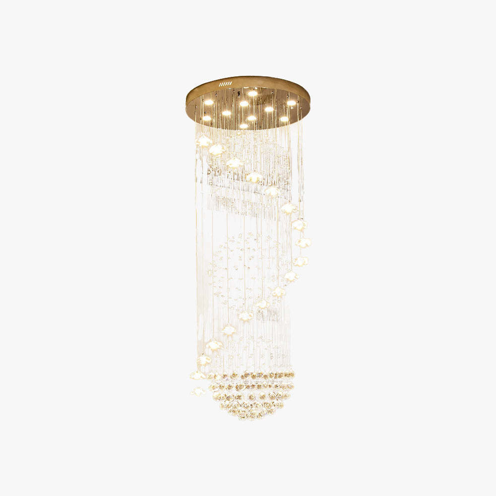 Hailie Cristallo Cascata Spirale Lusso Lampadari Soggiorno