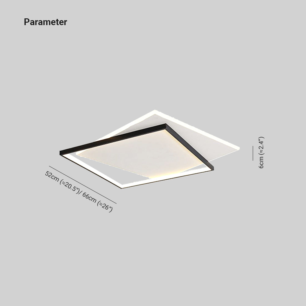 Quinn Modern Duo-Square Flush Mount Ceiling Light