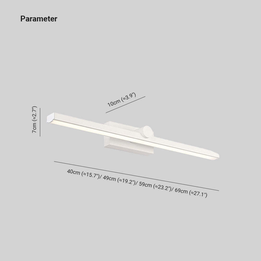 Edge Minimalista LED Lineare Applique Specchio Metallo Bianco Bagno