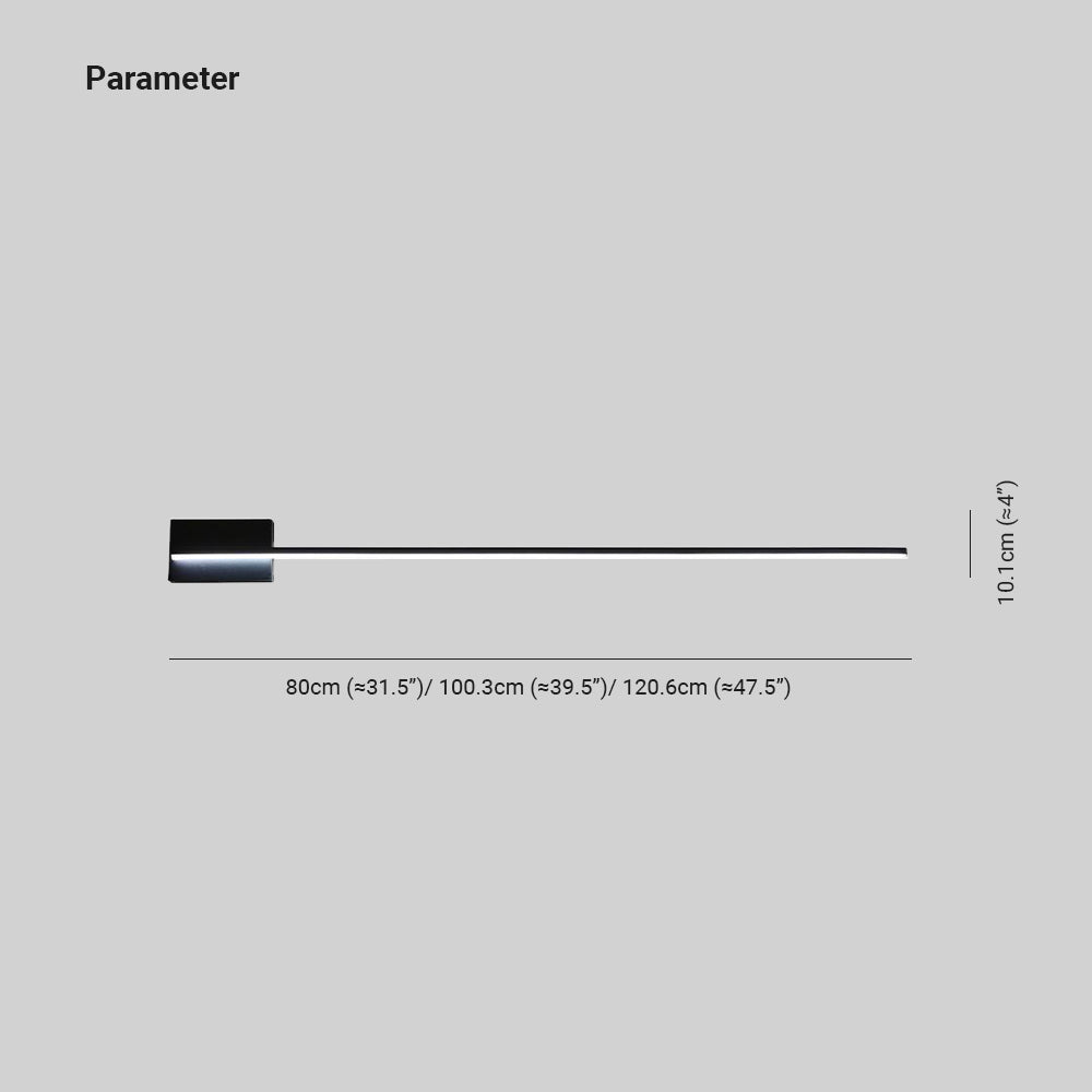 Lampada da parete Edge minimalista lineare in metallo, nera, bagno