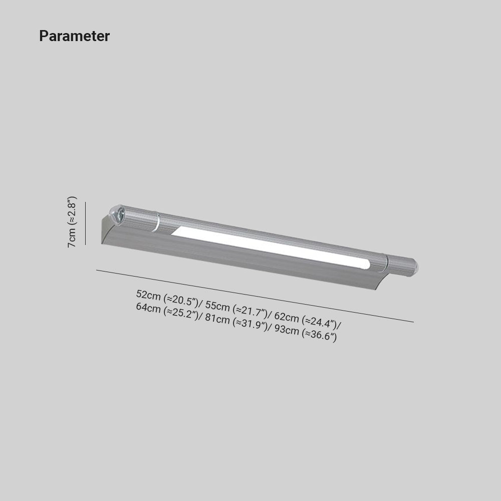 Edge Minimalist Linear Led Vanity Wall Lamp, Silver, Bathroom