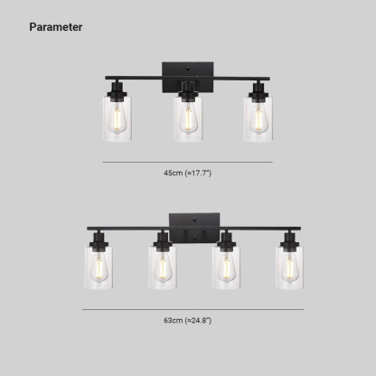 Alessio Industriale LED Applique Impermeabile Metallo Vetro Nero Bagno