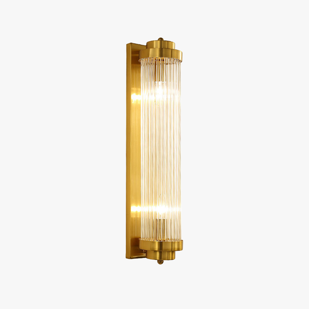 Kristy Moderni LED Applique Cilindro Metallo Cristallo Oro Trasparente Impermeabile Bagno