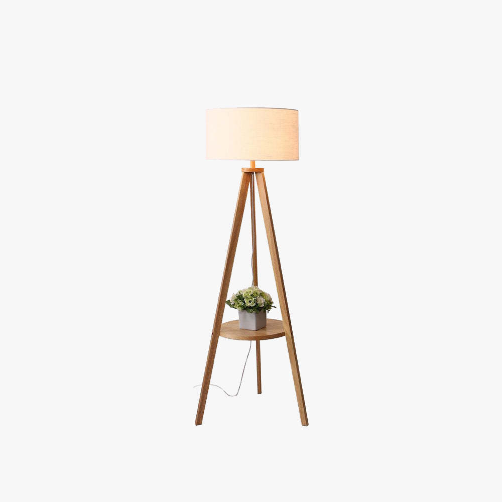 Ozawa Vintage Legno Tessuto Trianglolo Lampade da Terra Soggiorno