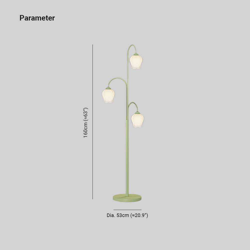 Lily Lampade da Terra Metallo 3 luci Metallo /Vetro LED