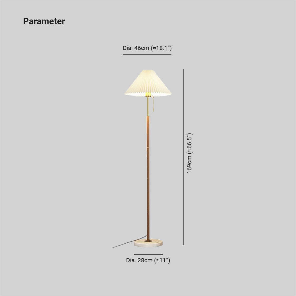 Ozawa Moderno Minimalista Plissettato Lampade da Terra Metallo Marmo