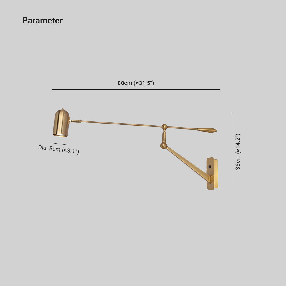 Freja Moderno/Minimalista Applique Cilindro/Metallo Oro Regolabile Camera da Letto