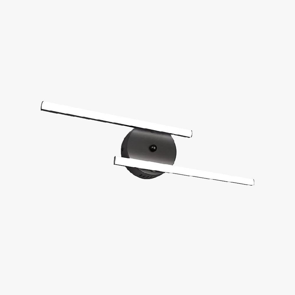 Alana Moderno Minimalismo LED Applique Lineare Metallo Nero/Argento Specchio Bagno
