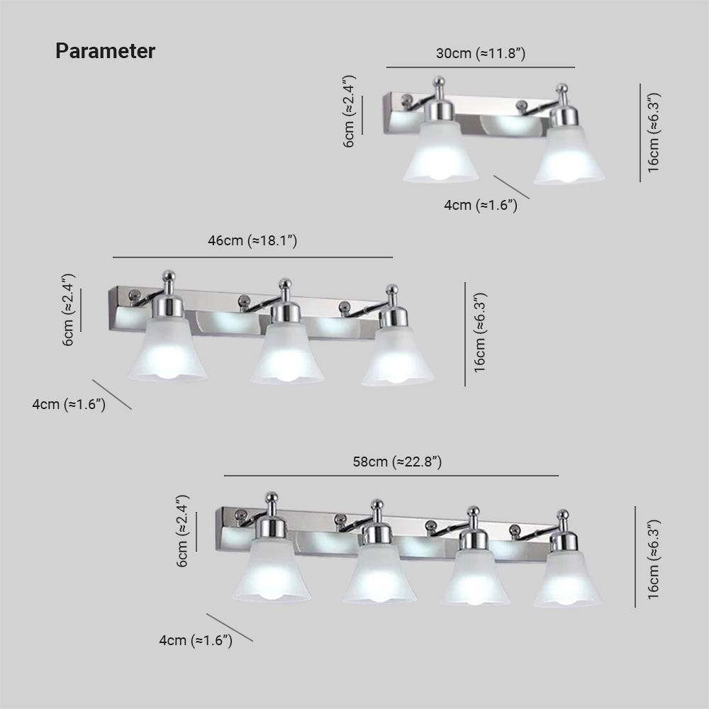 Leigh Applique Acciaio/Vetro Argento Fiore Camera da Letto Nordico