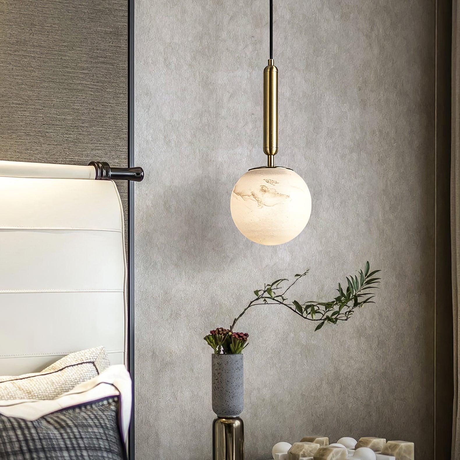 Jade Minimalismo Metallo Alabastro Lampada a Sospensione Camera da Letto Soggiorno