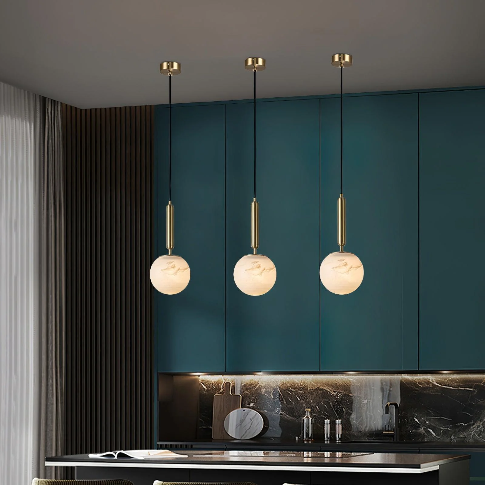 Hailie Minimalism Metal Resin Pendant Light Bedroom Living Room