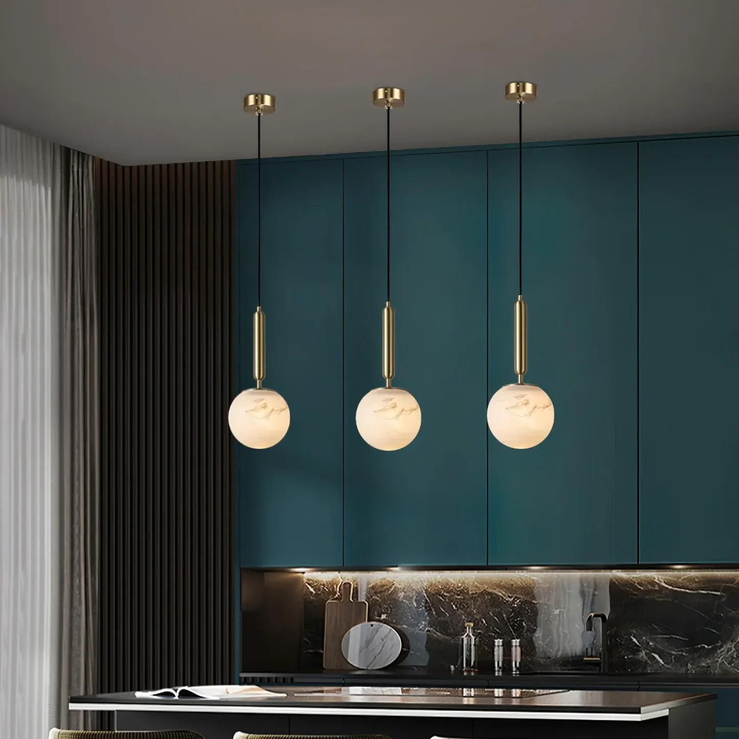 Hailie Minimalism Metal Resin Pendant Light Bedroom Living Room