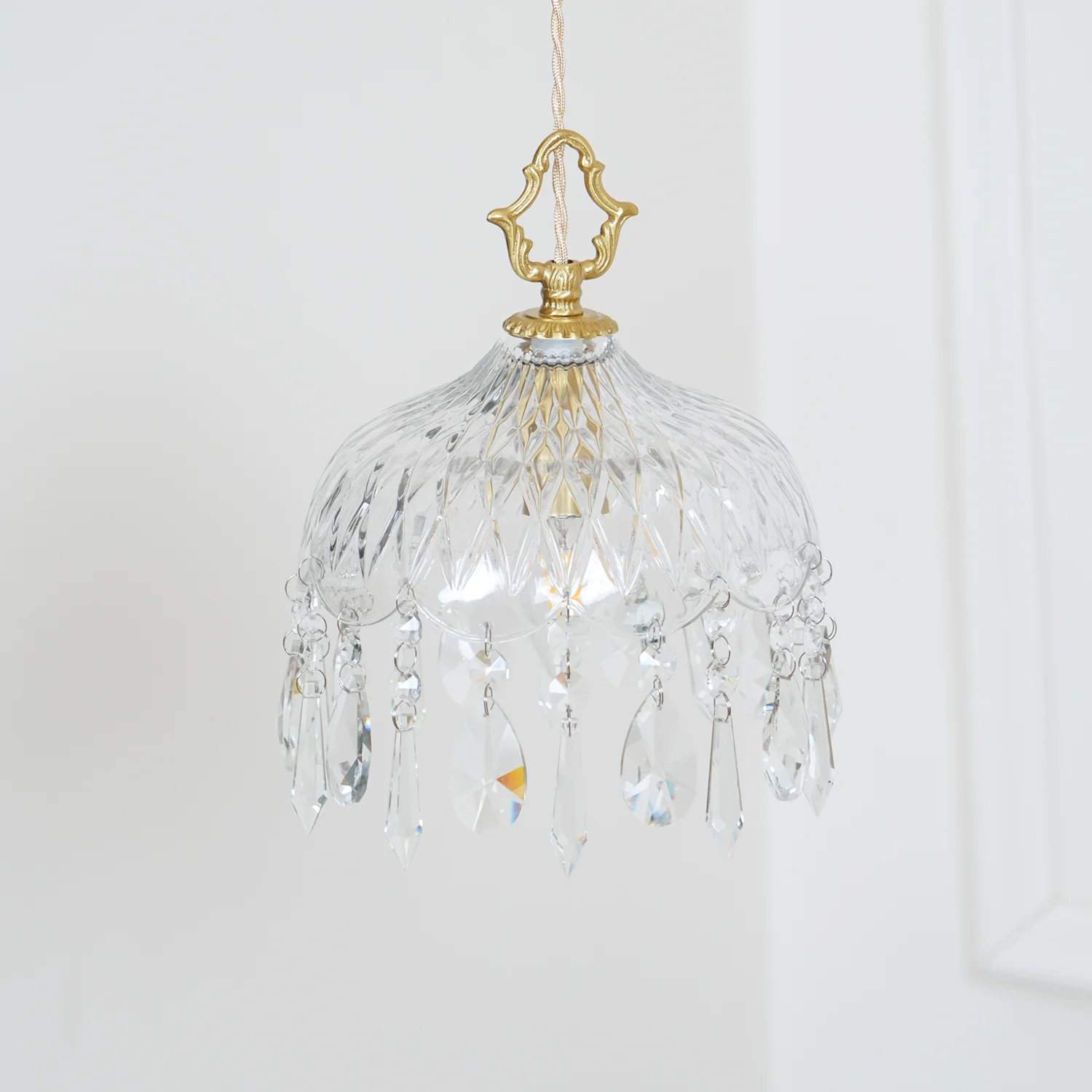 Marilyn Vintage Metal Crystal Glass Pendant Light Bedroom Living Room