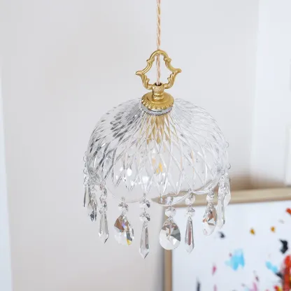 Marilyn Vintage Metal Crystal Glass Pendant Light Bedroom Living Room