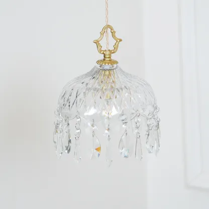 Marilyn Vintage Metal Crystal Glass Pendant Light Bedroom Living Room