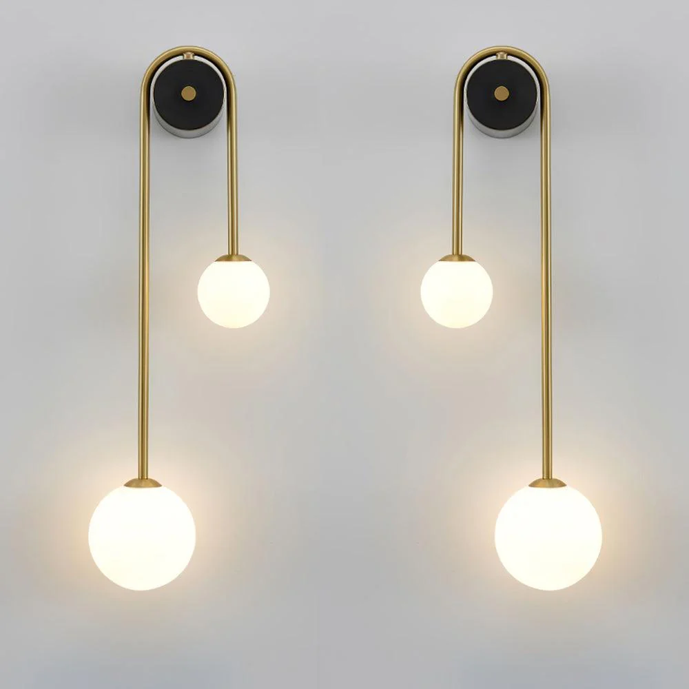 Edge Minimalism Metal Gray Black Brass Glass Wall Lamp Bedroom Living Room