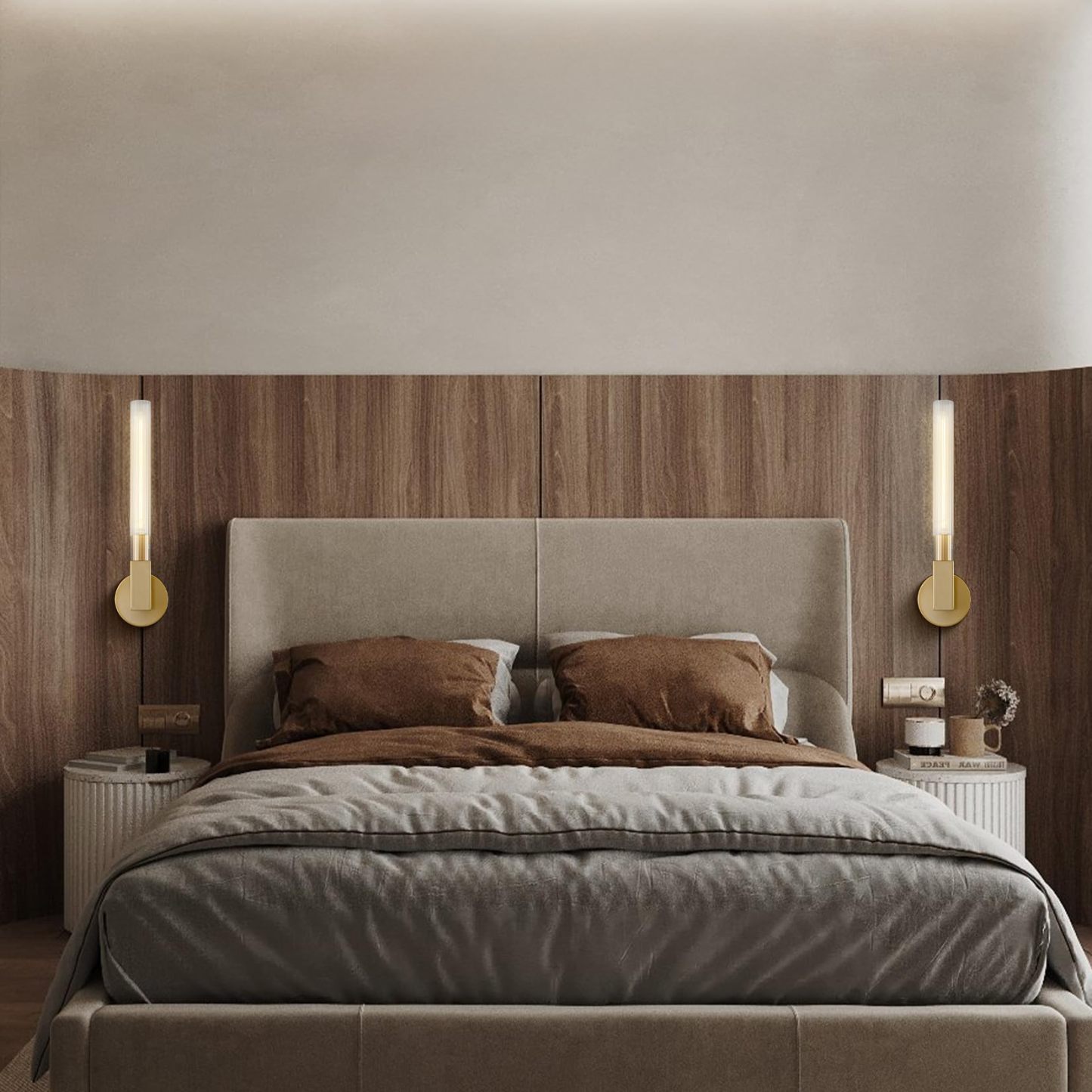 Quinn Nordico Metallo Vetro Applique Ristorante Camera da Letto