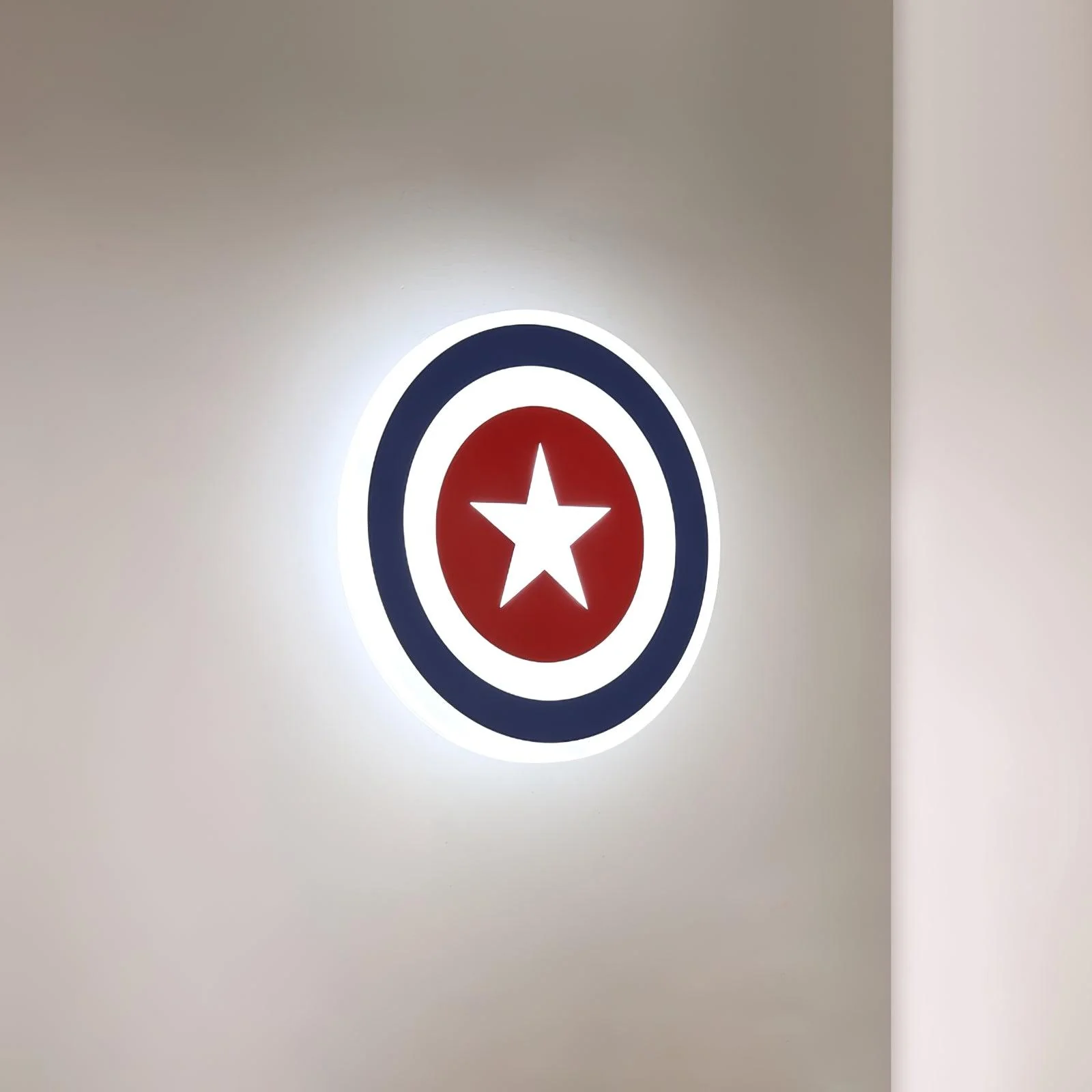 Edge Unusual Captain Red Blue Acrylic Metal Wall Lamp Dining Room Bedroom