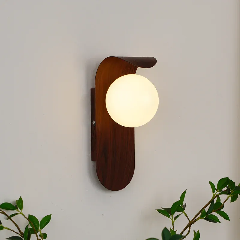 Muto Wall Lamp in Walnut Wood, bedroom decor, Lassola lighting