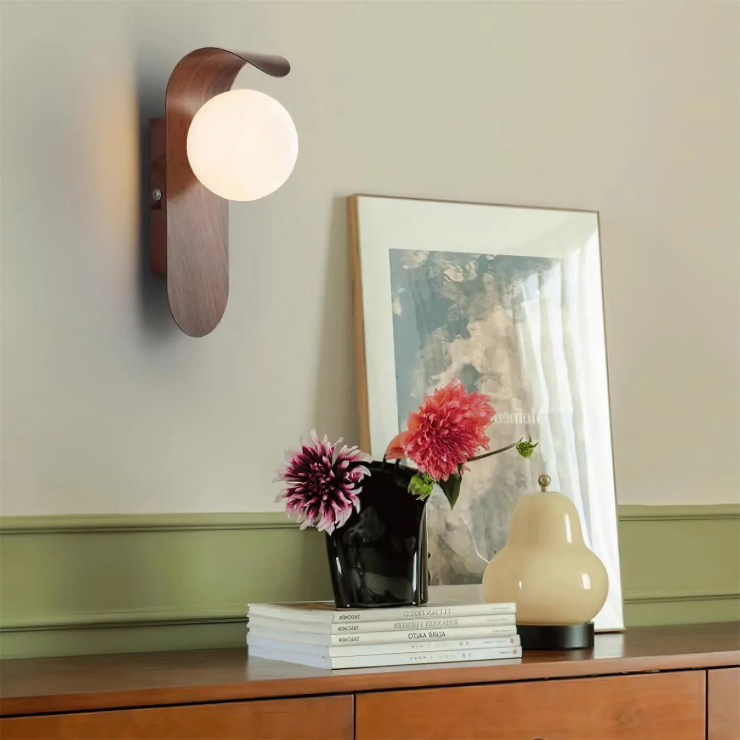 Muto Modern Walnut Ceiling Lamp Bedroom Dining Room