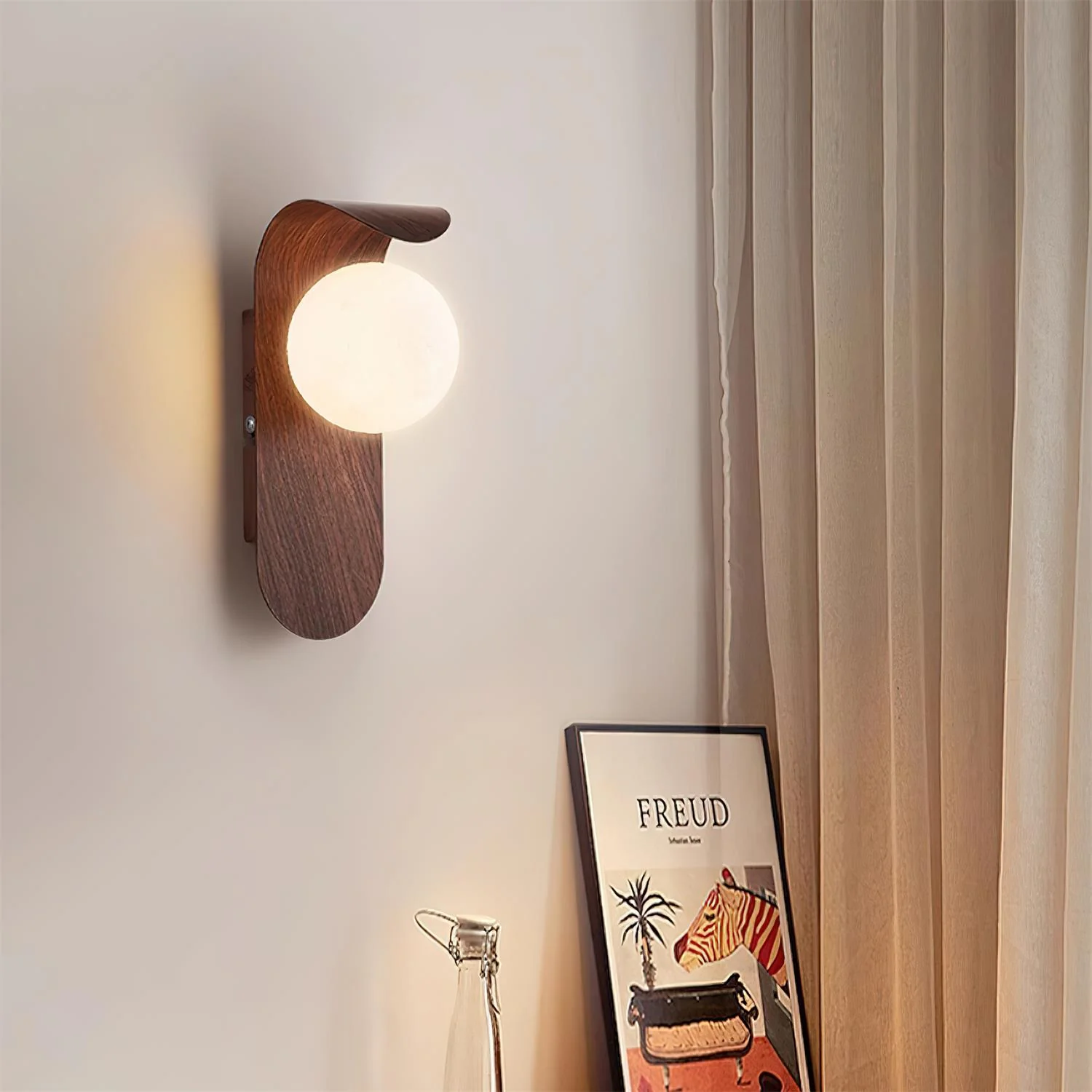 Muto Modern Walnut Ceiling Lamp Bedroom Dining Room