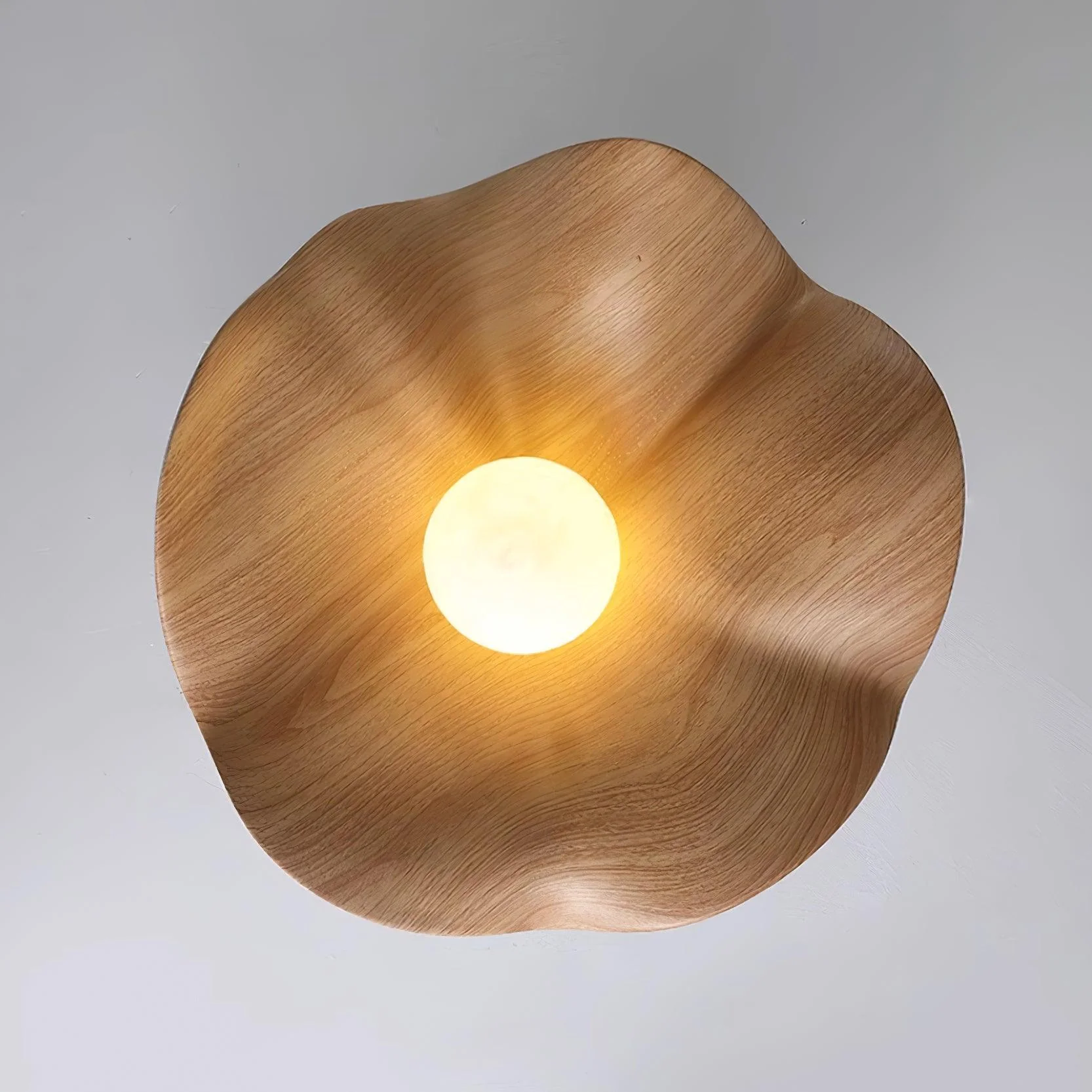 Carins Modern Unusual White Wood Ceiling Light Bedroom Dining Room