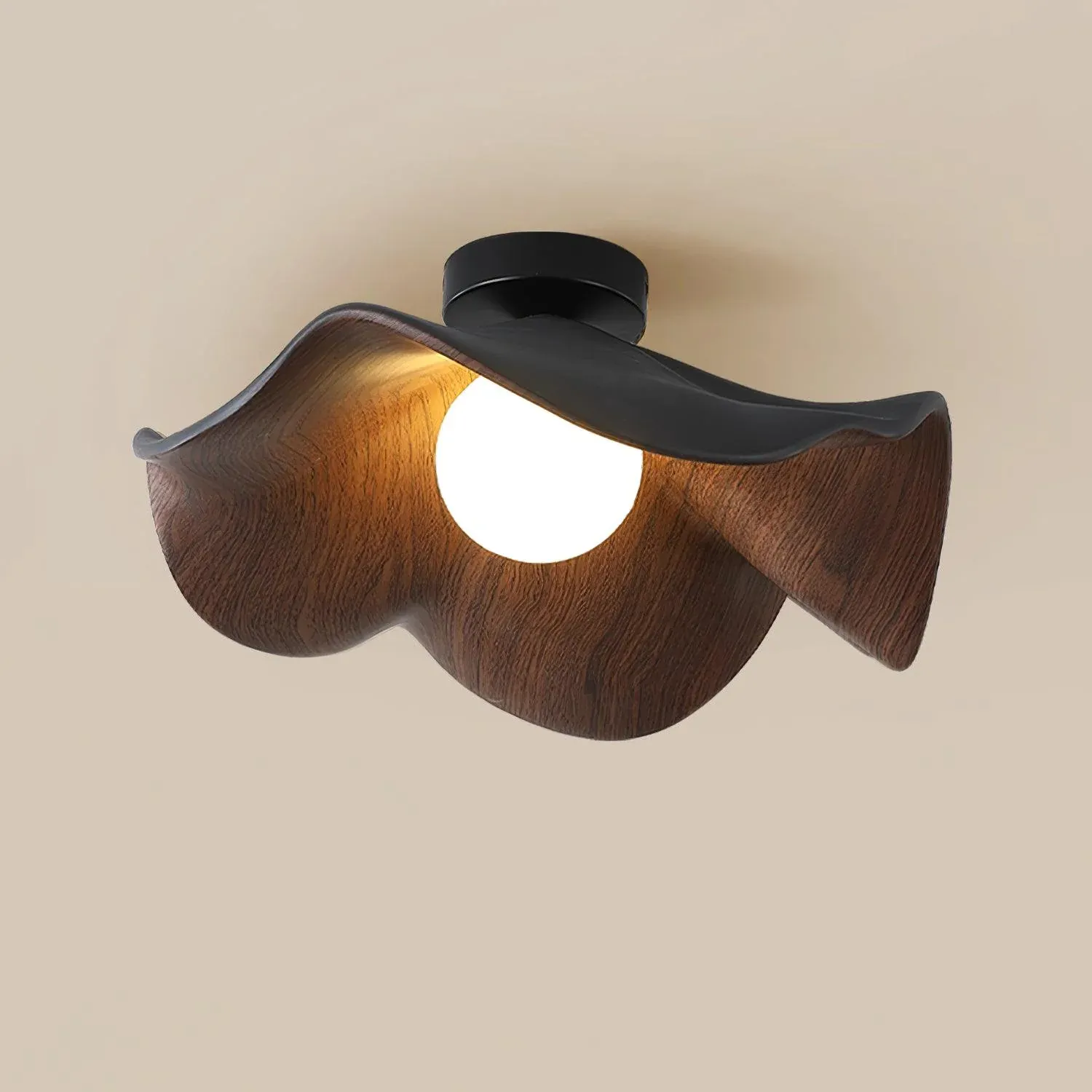 Carins Modern Unusual White Wood Ceiling Light Bedroom Dining Room