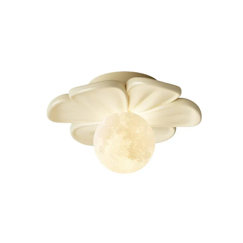Carins Resina Rosa Beige Fiore Lámpara de techo Sala da pranzo Camera da letto