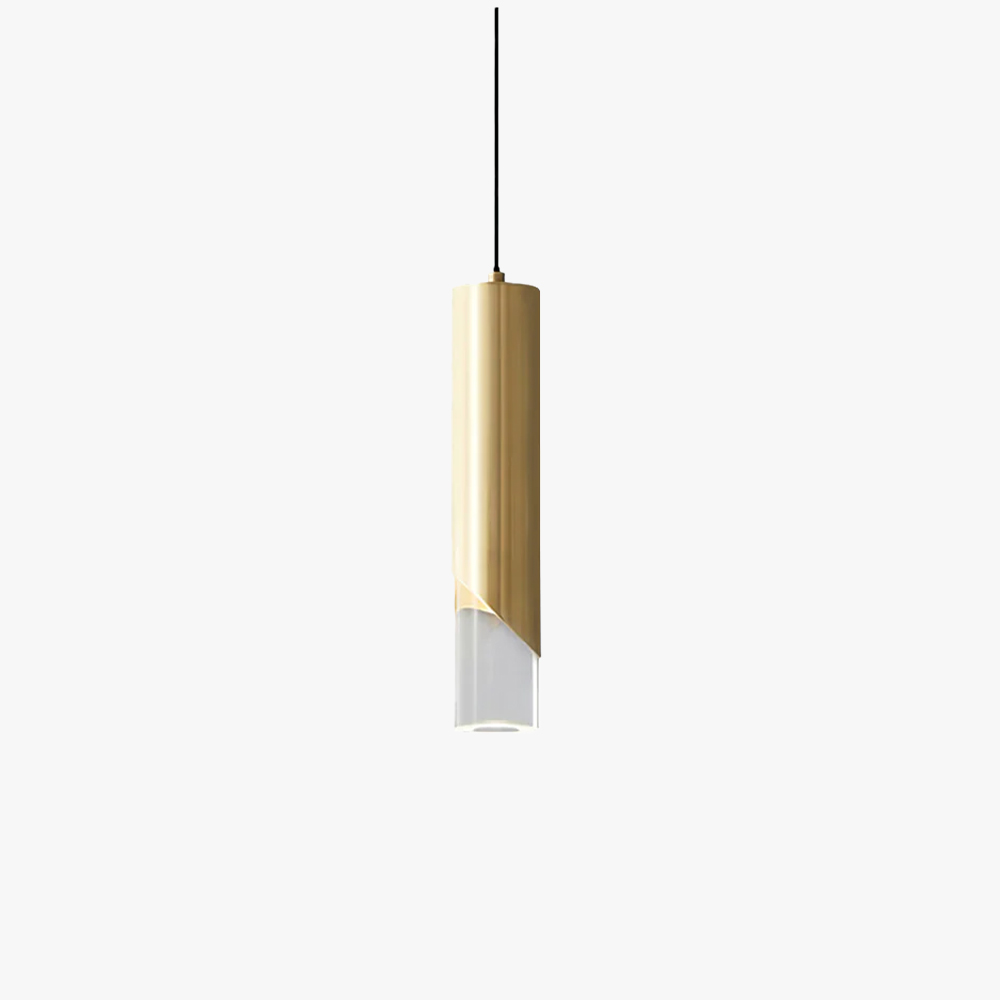 Meza Modern Cylinder Metal Acrylic Pendant Light Bedroom Dining Room